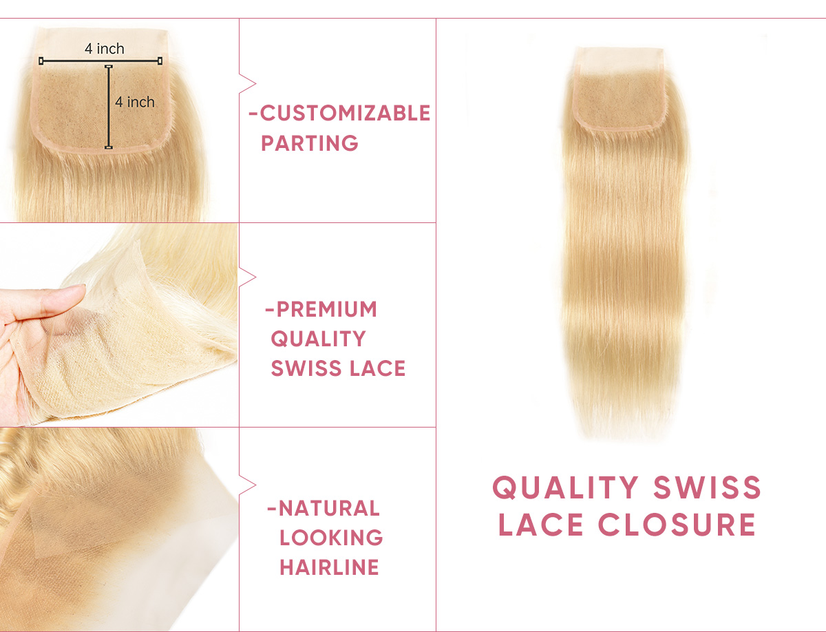 Brazilian human hair bundles with 4*4 lace closure human hair bundles with 4*4 lace closure