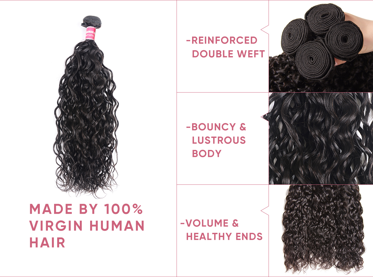 Virgin Hair 4 Bundles With Lace Closure 4x4 Inch