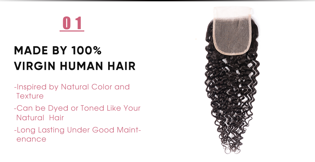 Brazilian Jerry Curly 4x4 Transparent Lace Closure Jerry Curly Virgin Hair Lace Frontal Closure