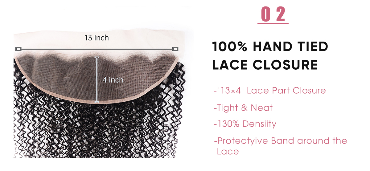 Brazilian Virgin Hair Kinky Curly 13x4 Lace Frontal