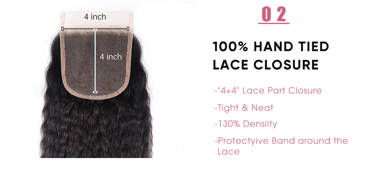 Brazilian Kinky Straight 4x4 Lace Frontal Closure