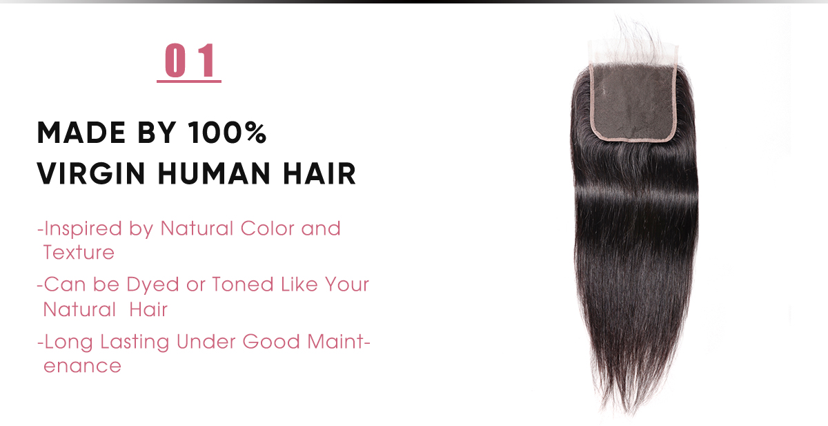 Straight Lace Closure With Baby Hair Brazilian Straight 5x5 Lace Frontal Closure