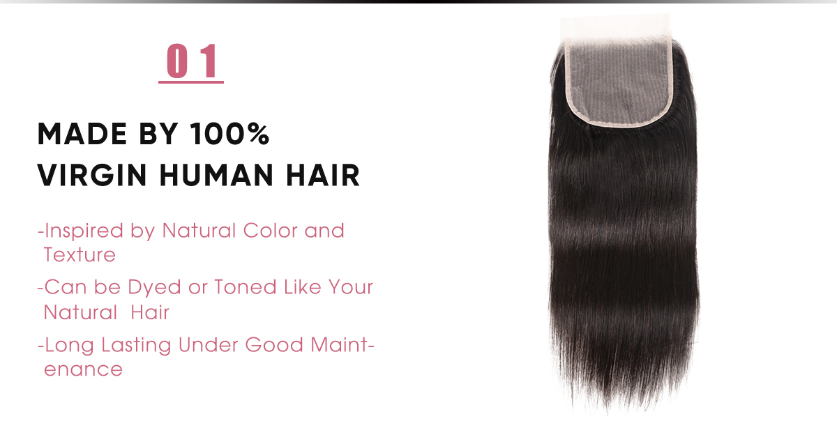 Straight 5x5 Transparent Lace Frontal Closure Brazilian Human Hair Straight 5x5 Lace Closure