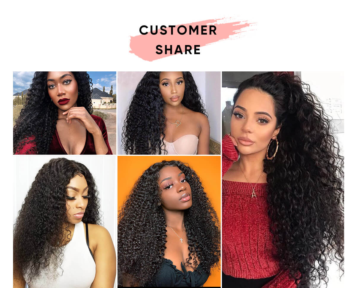 Jerry Curly Virgin Hair With 13x4 Transparent Lace Frontal 4 Bundles Jerry Curly With Transparent Lace Frontal
