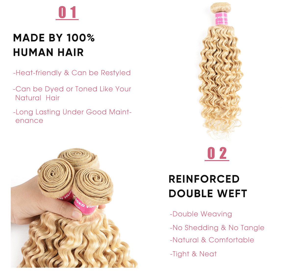 Brazilian Human Hair Deep Wave Bundles