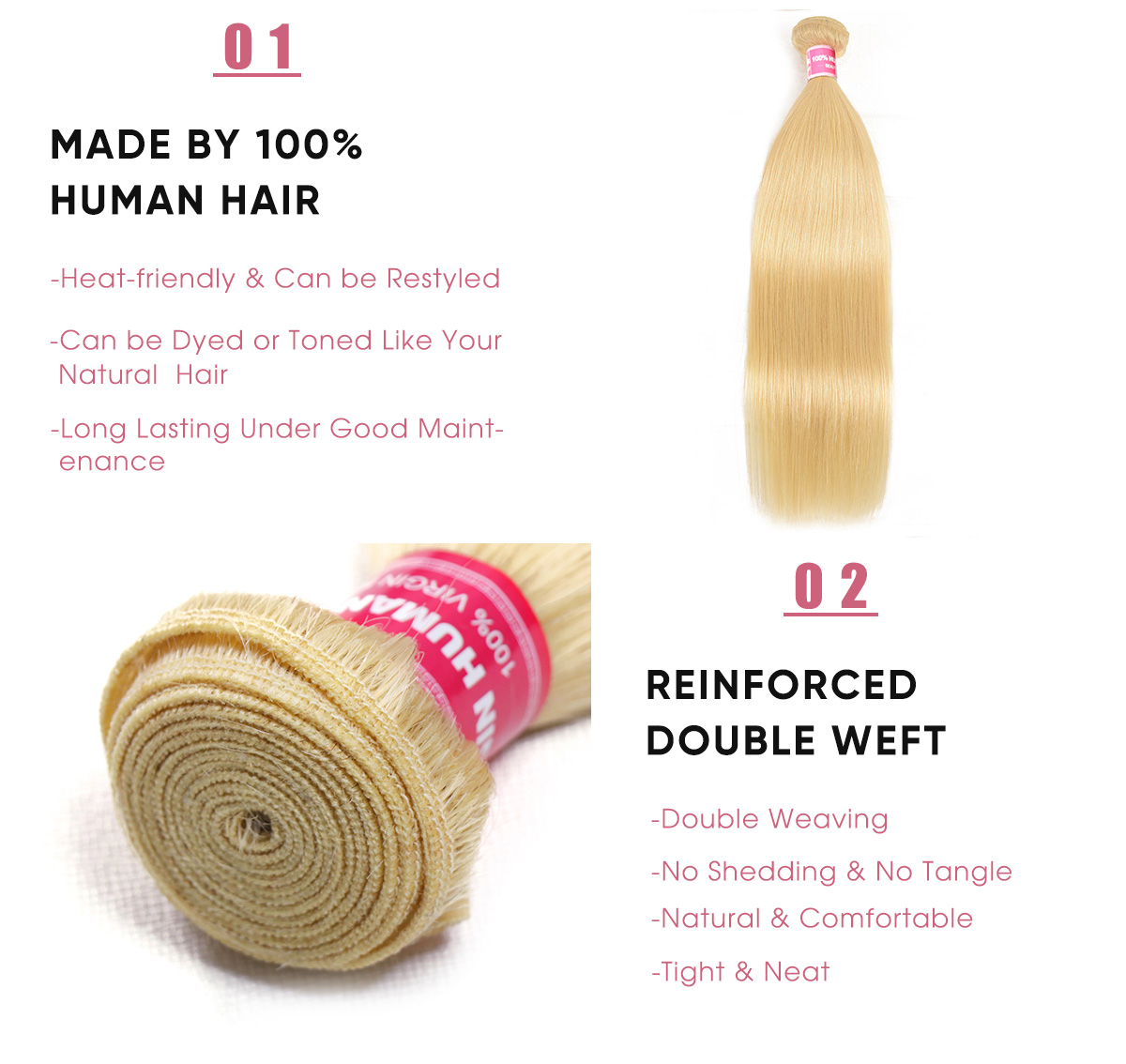 Brazilian 4 Pcs Human Hair Straight Bundles